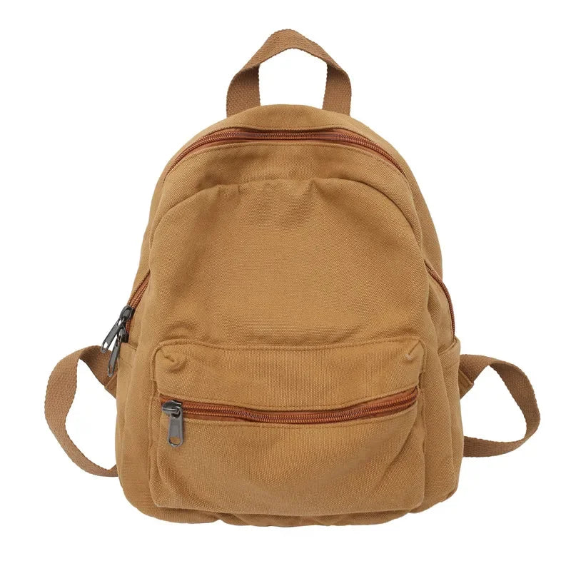 Mini Canvas Backpack – Vintage Unisex Rucksack