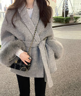 Double-Sided Wool & Fox Fur Jacket