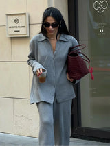 Bornladies Autumn Winter New Knit Cardigan Pants Set Loose Two Piece Casual Sweater Suit Women Thick Warm Soft Knitted Outfit