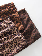 Leopard Print Suede Maxi Skirt – Women's Autumn Winter