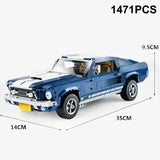 New MOC Blue and White Sports Car Building Model, Home Decor Display Ornament, Holiday & Birthday Gift