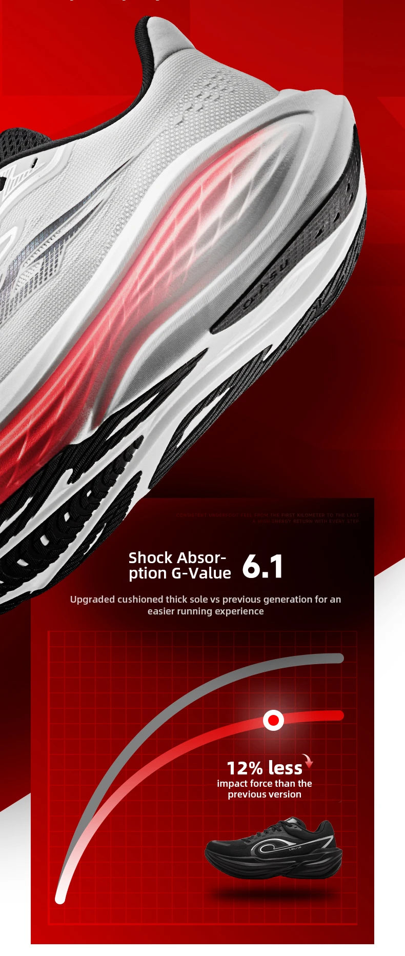 QIAODAN LEILI Men's Cushioned Running Shoes