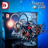 1038Pcs MOC Mechanical Lantern Fish Building Blocks for Children, In Stock, MOC Assembling Model Bricks  Toys,Kid Christmas Gift