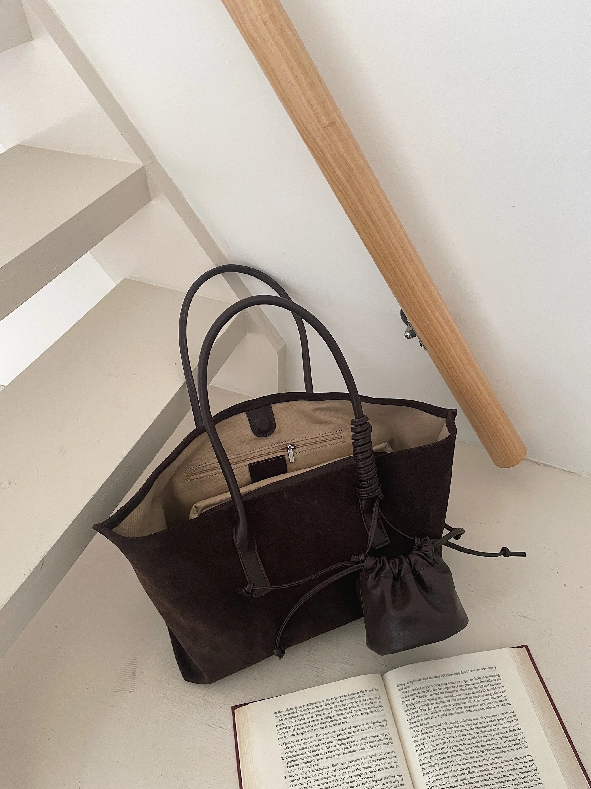 Motingsome Oversized Suede Tote Bag Women Shoulder Handbag and Purses Luxury Design Bags Roomy Casual Tote Large Capacity New In