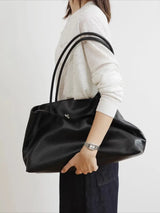 Motingsome Oversized Natural Leather Woman Bags 2025 New Fashion Handbag and Purses Large Capacity Commuter Bag Casual Tote
