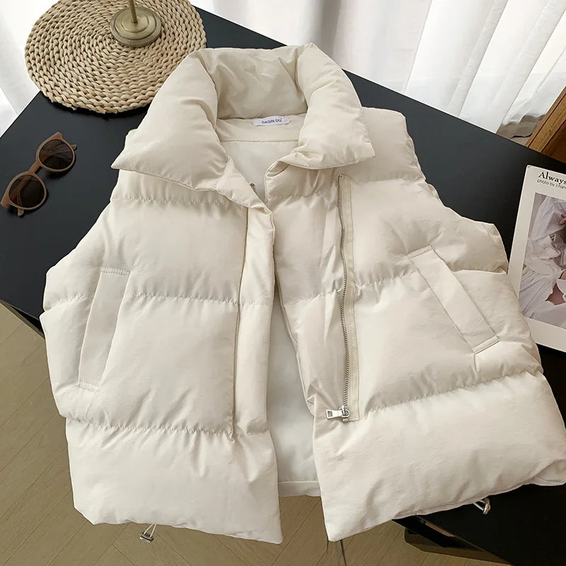 Quilted Cropped Puffer Vest