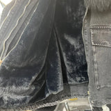 Women's Fox Fur Denim Winter Jacket – 2025 USA Streetwear Edition