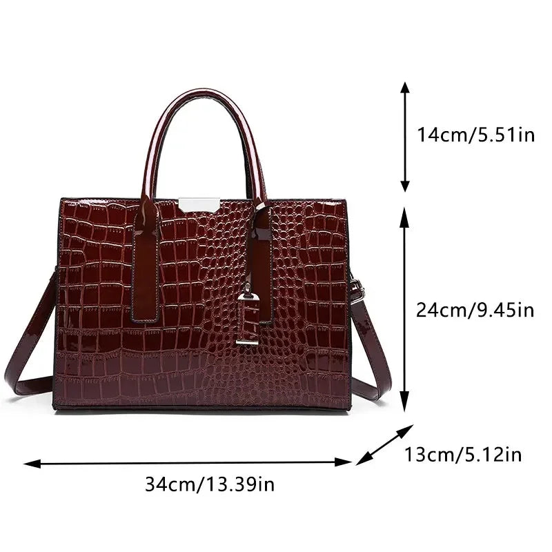 Luxury Vintage Crocodile Pattern Tote