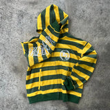Y2K Striped Zip-Up Hoodie with Embroidery