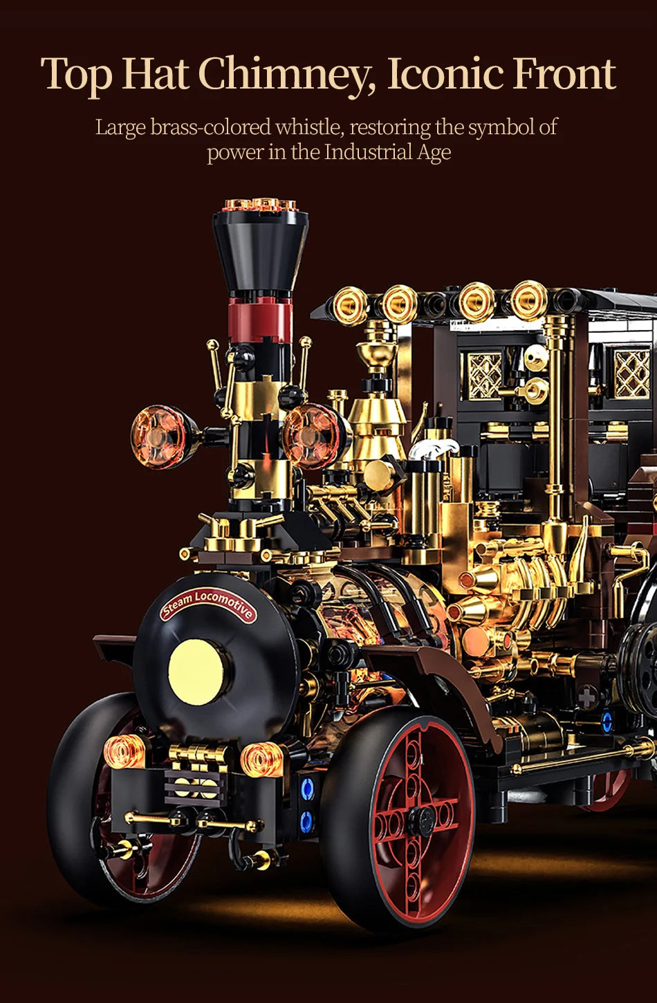 1331-Piece Vintage Steam Car Building Block Set