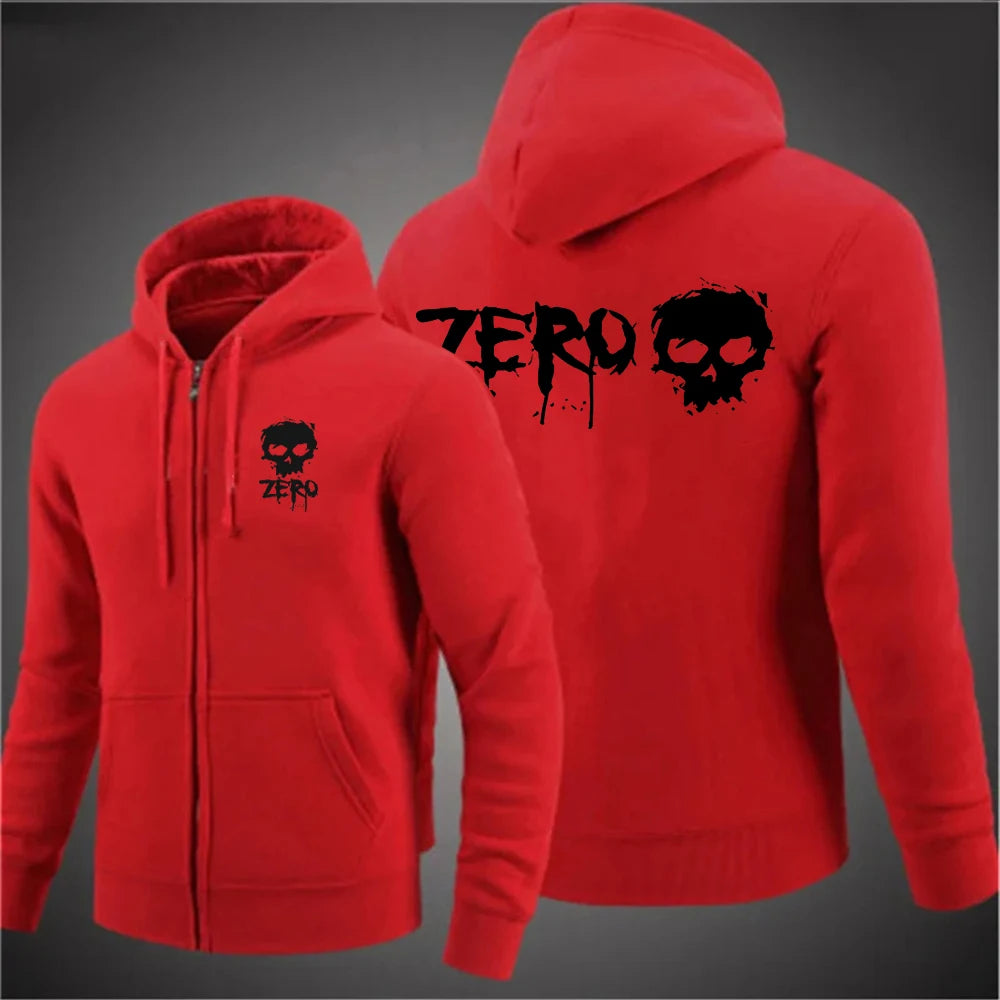Zero Skateboard Logo Men's Harajuku Zipper Hoodie