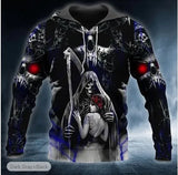 Men’s 3D Skull Print Pullover Hoodie