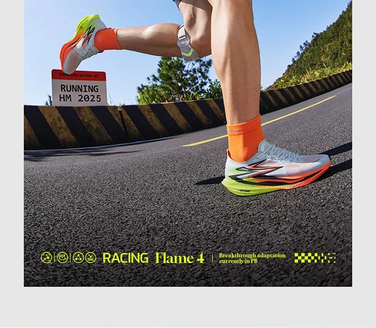 361 Degrees Flame 4.0 Men Running Shoes New Carbon Plate Racing Marathon Stable Rebound Traction Jogging Male Sneakers 672512205