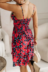 Women's Floral Print Wrap Pleated Sundress