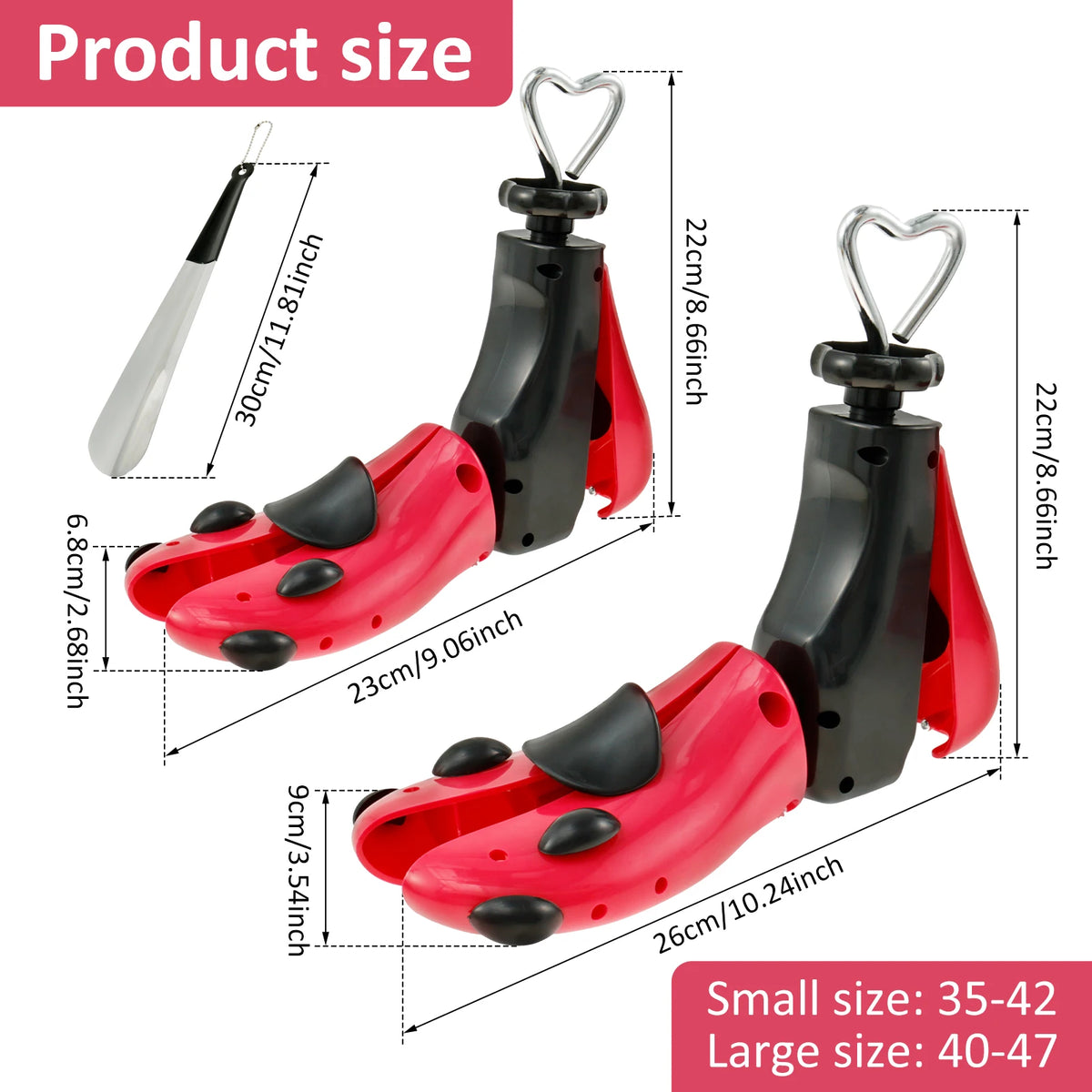 1/2Pcs Universal Shoe Stretcher Adjustable Boot Stretcher PC Sneaker Shoe Widener with Steel Shaft for Men and Women