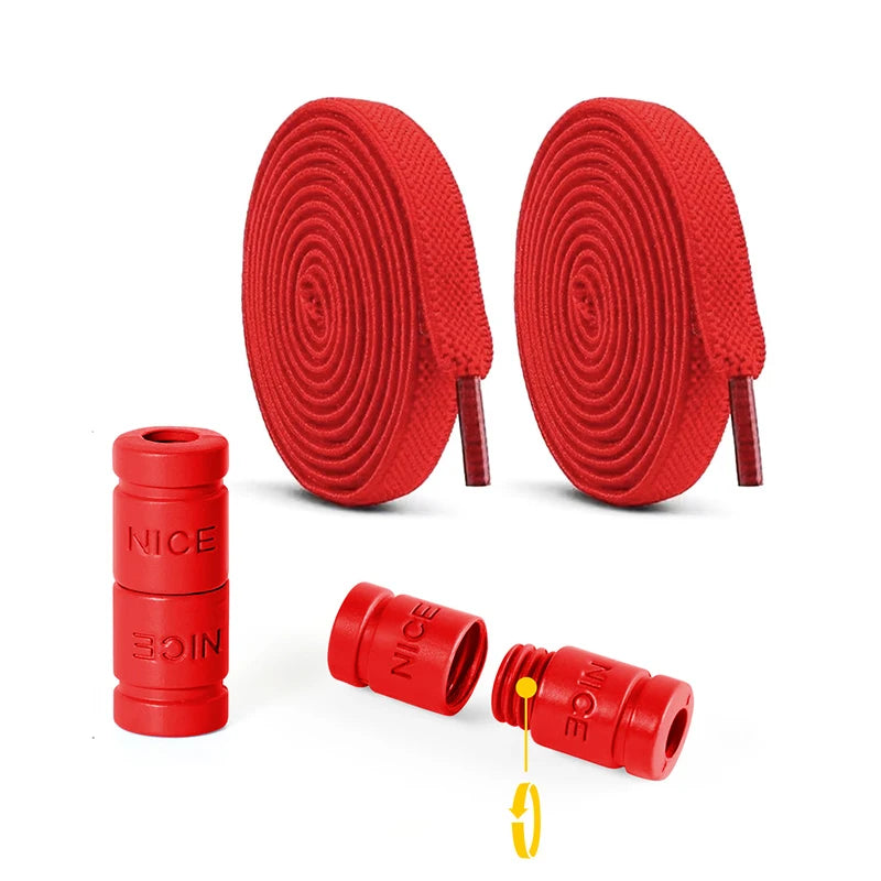 8mm Elastic No-Tie Shoelaces with Button Lock