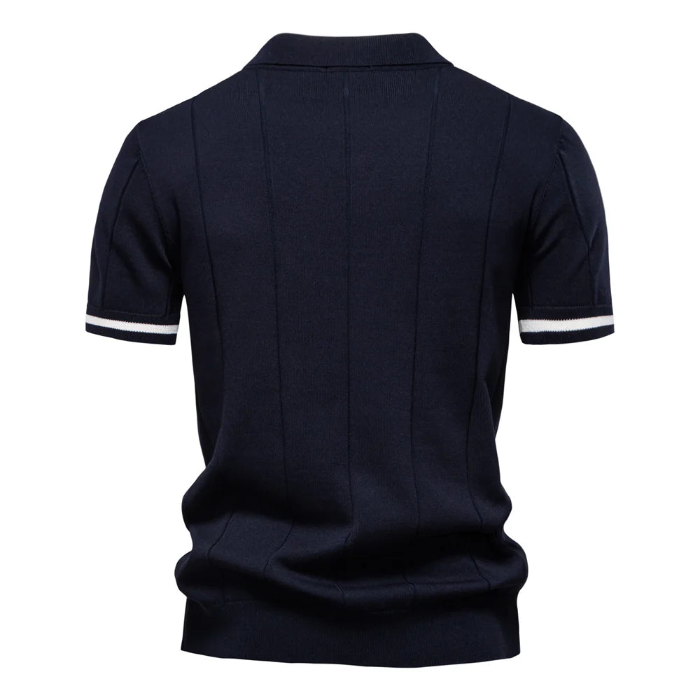 AIOPESON Men's Slim Fit Zipper Polo Shirt | Sport & Office