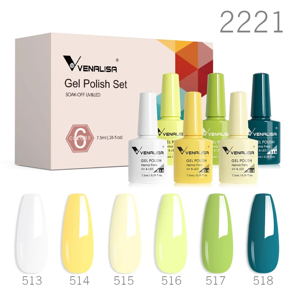 Venalisa HEMA-Free Gel Polish Kit | 6 Shades, 7.5ml