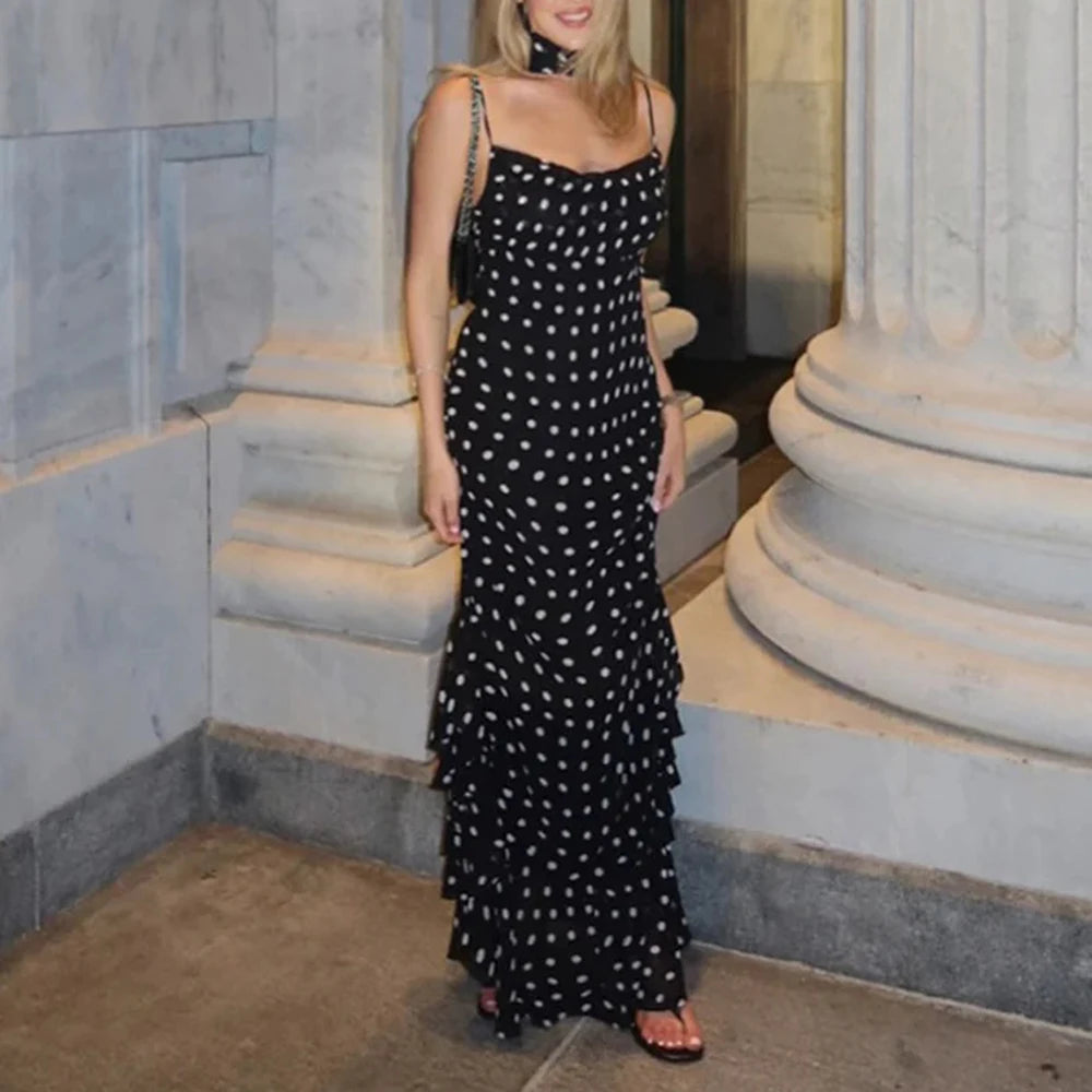 Elegant High-Waist A-Line Maxi Dress