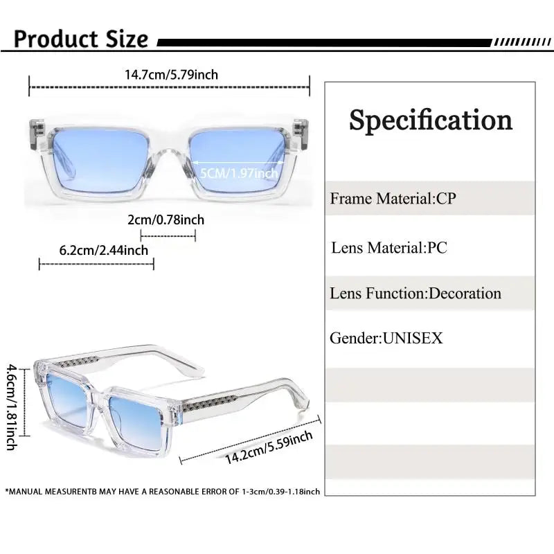 HBK Punk Vintage Square Men's  Sunglasses Brand Design Small Frame Sun Glasses Party Travel Glasses Gift Ideal Choice