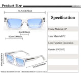 HBK Punk Vintage Square Men's  Sunglasses Brand Design Small Frame Sun Glasses Party Travel Glasses Gift Ideal Choice