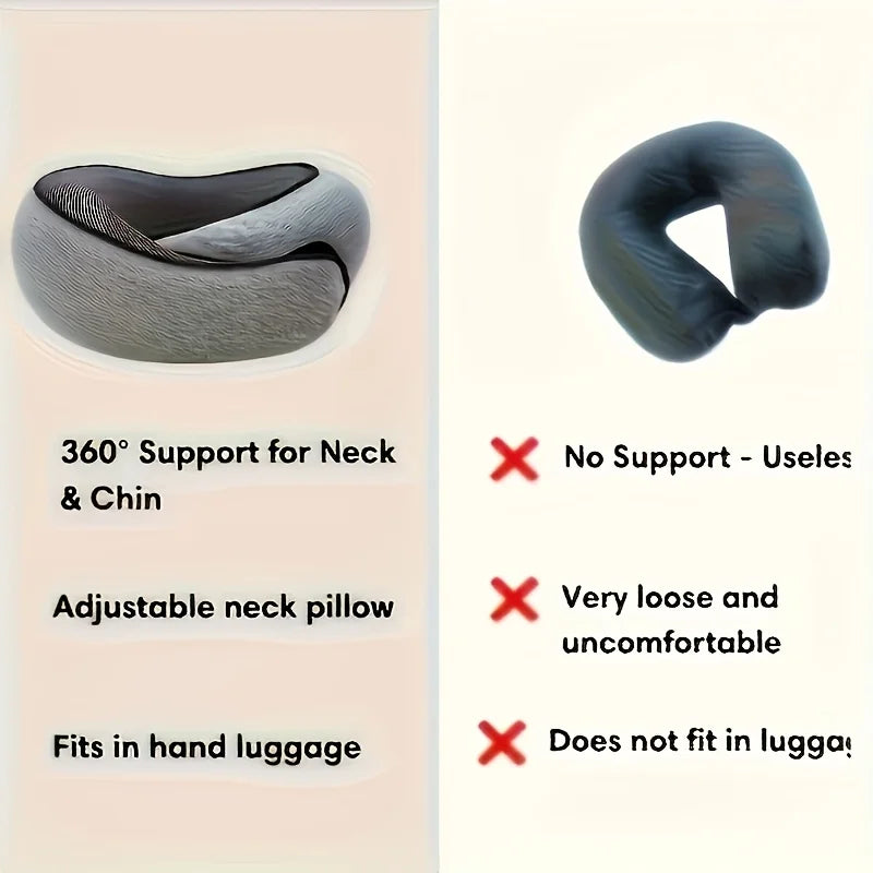 1 pc Ergonomic U-Shaped Travel Pillow – Soft, Durable Neck Support for Airplanes, Trains,  Cars & Office Naps – Portable Pillow