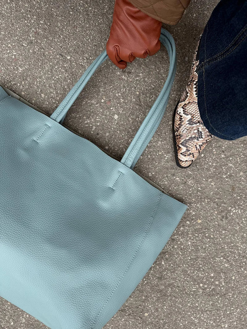 Women Luxury Bag Casual Tote Female Fashion Summer Beach Handbag Lady Popular Soft Cowhide Genuine Leather Shoulder Shopping Bag