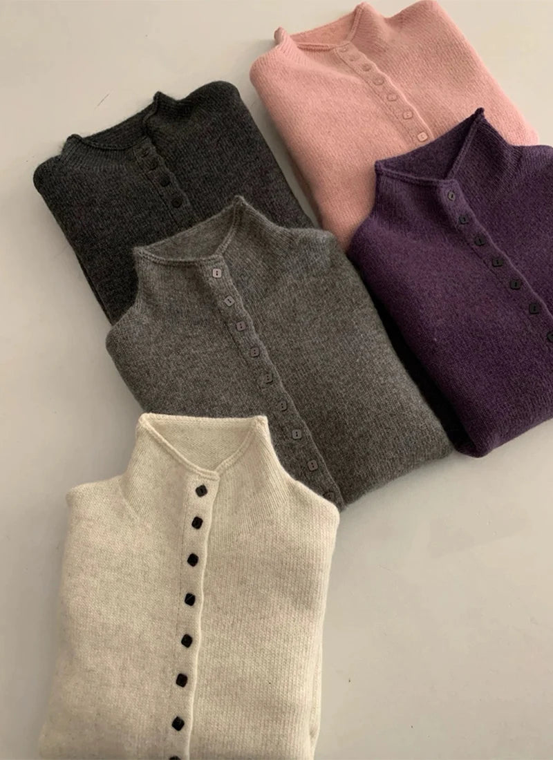 Women's Stand Collar Knit Cardigan