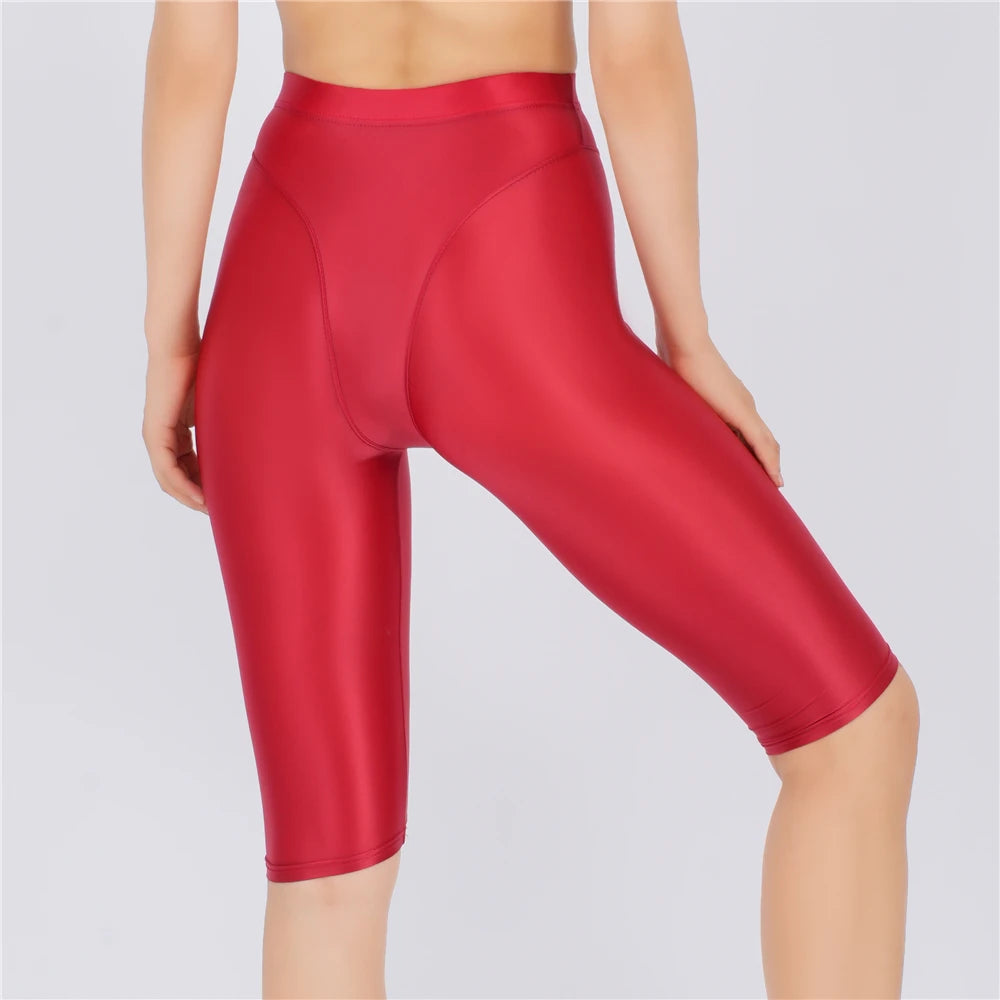 Women's Sheer Stretch Knee-Length Shorts