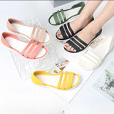 2025 For Women Summer Flats Candy Color Casual Beach Outdoor Female Ladies Jelly Slippers Fashion Open-Toed Slides Shoes