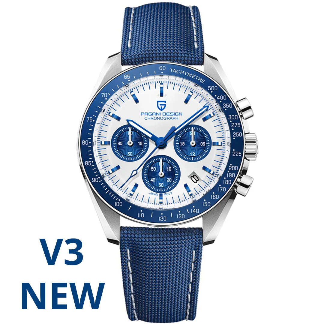 PAGANI DESIGN Meteorite Dial Luxury Quartz Watch For Men Speed Sport Chronograph Waterproof AR Sapphire crystal Wrist watch Men