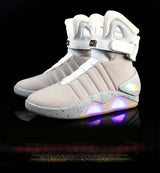 Remote Control LED Mag Shoes Fashion Light Up Sneakers  for Men Air Shoes USB Recharging Shoes Back To The Future Boots 1989