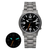 BERNY Full Titanium Watches for Men Super Luminous Sapphire Sports Field Quartz Men's Watch VH31 Wristwatch 5ATM Easy Read