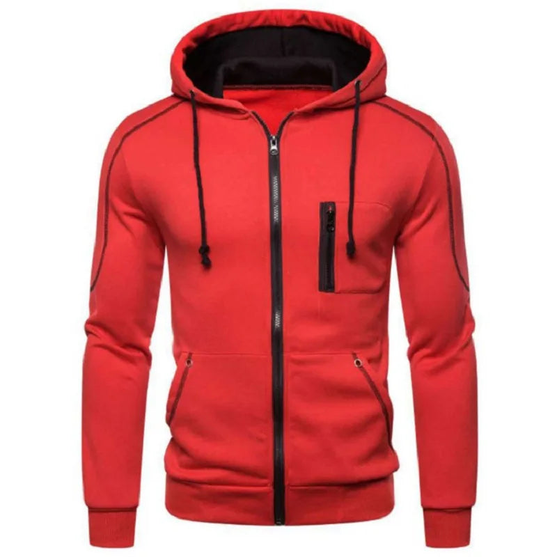Autumn Men Sweatshirts Long Sleeve Jacket Hoodie Zipper Closure Jacket Male Hoodies Sweatshirt Slim Fit Male Clothing