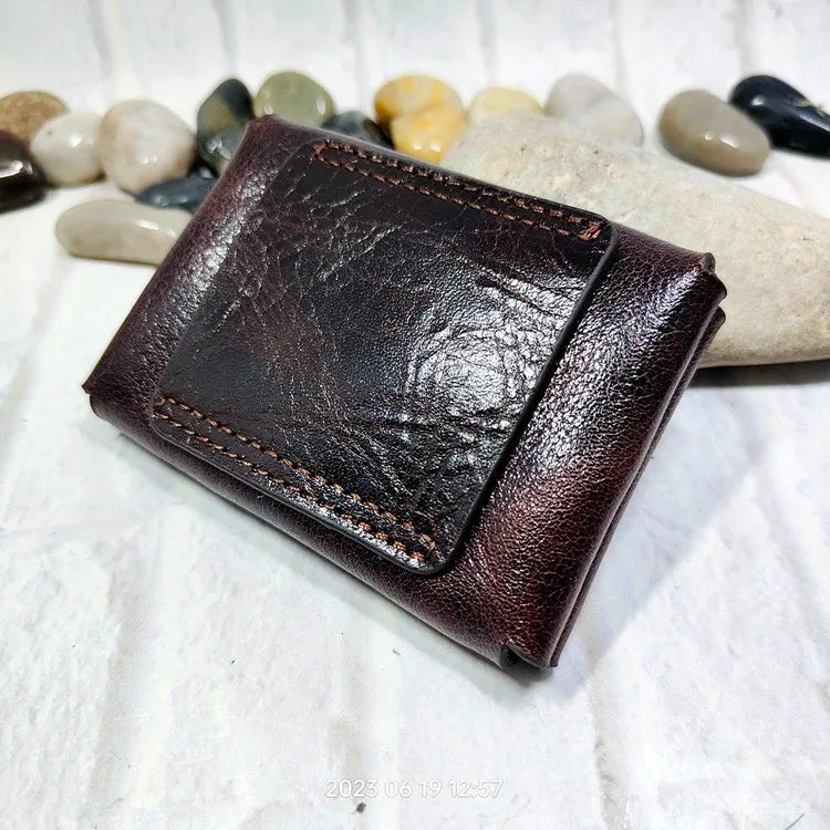 Small Waist Bag Genuine Leather Belt Pack Wallet Coin Purse Card Holder Car Key Pouch Driver's License Case Men Women 6065