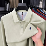 Premium Cotton Embroidered Long Sleeve Polo Shirt