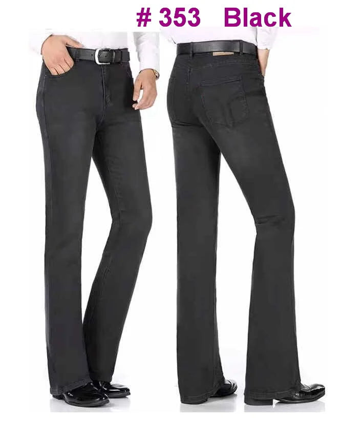 Men's Mid-Rise Flare Jeans | Slim Fit Denim Trousers