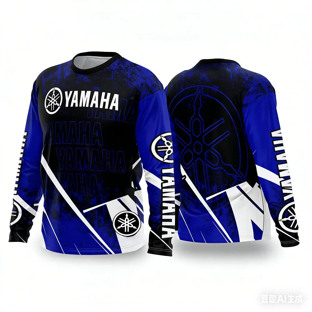 New YAMAHA Men Women Motorcycle Riding Suit Loose Breathable Quick Drying Off-Road Racing Suit Long Sleeved Sports T-Shirt