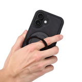 iPhone Faux Leather Case with 360° Ring Stand