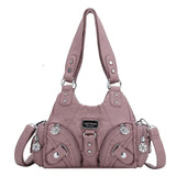 Angelkiss Women Handbags Rose Soft Tote Bag Small Top-handle Purse Fashion Satchel Multi-Pockets Shoulder Bag Hobos Phone Pack