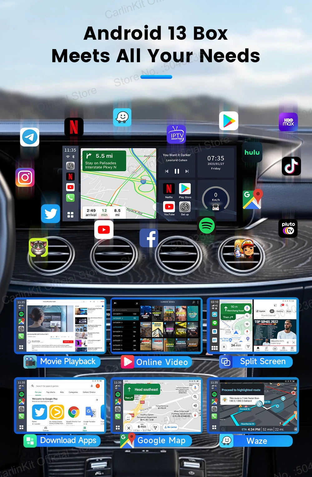 Carlinkit Android 13 AI Box – Wireless CarPlay & Android Auto