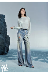 TOYOUTH Women Denim Jean 2025 Spring New Long Pants 8518053