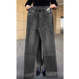 Women's Wide Leg High Waist Stretch Denim Jeans