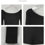 Chic Slash Neck Long Sleeve Cropped Tee