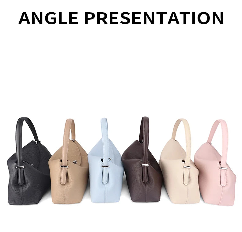 Women's genuine leather handbag fashionable retro designer luxury bag high-quality cowhide large capacity casual shopping bag