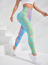 Women's 3D Tie-Dye Seamless Push-Up Leggings