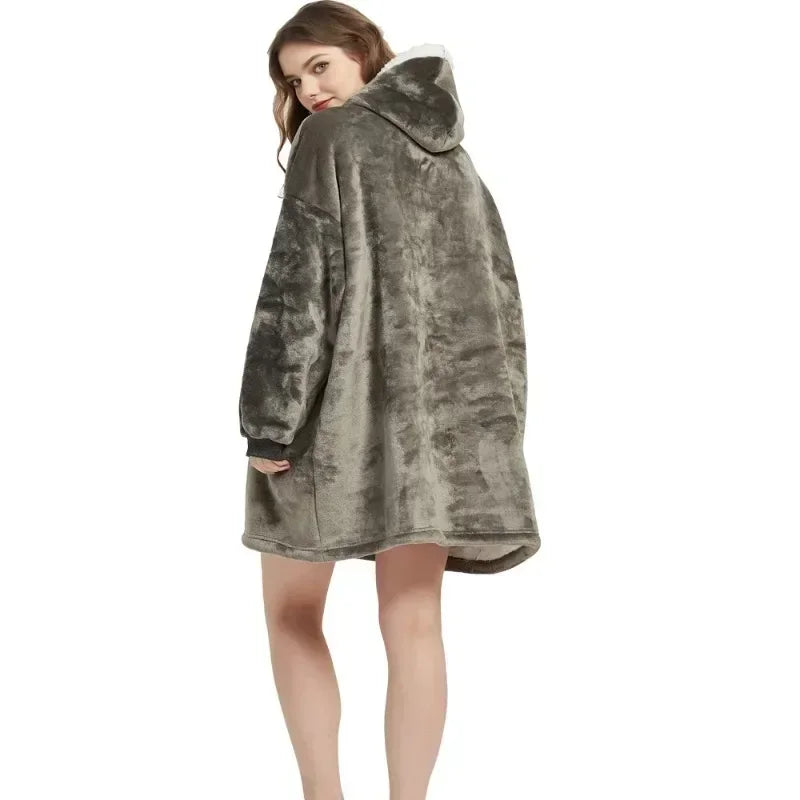 Oversized Fleece Hoodie Blanket