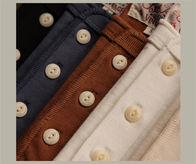 Heavyweight Cotton Henley Tee – Vintage Everyday Essential