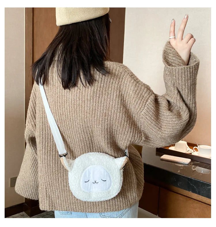 Japanese Style Kawaii Bag Women Cartoon Plush Shoulder Bag for Women New Crossbody Bag Small Phone Purse Bolsa Feminina