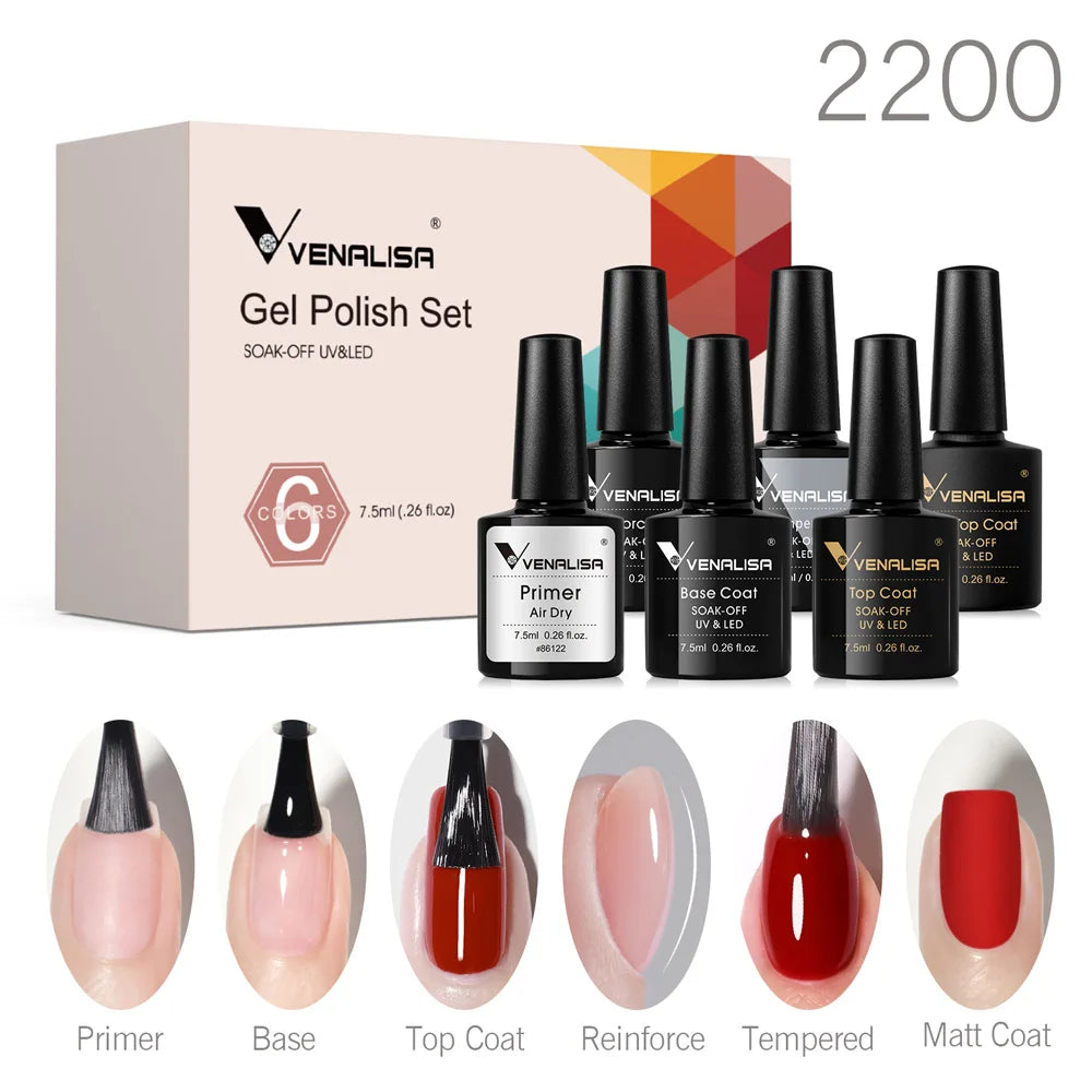 Venalisa HEMA-Free Gel Polish Kit | 6 Shades, 7.5ml